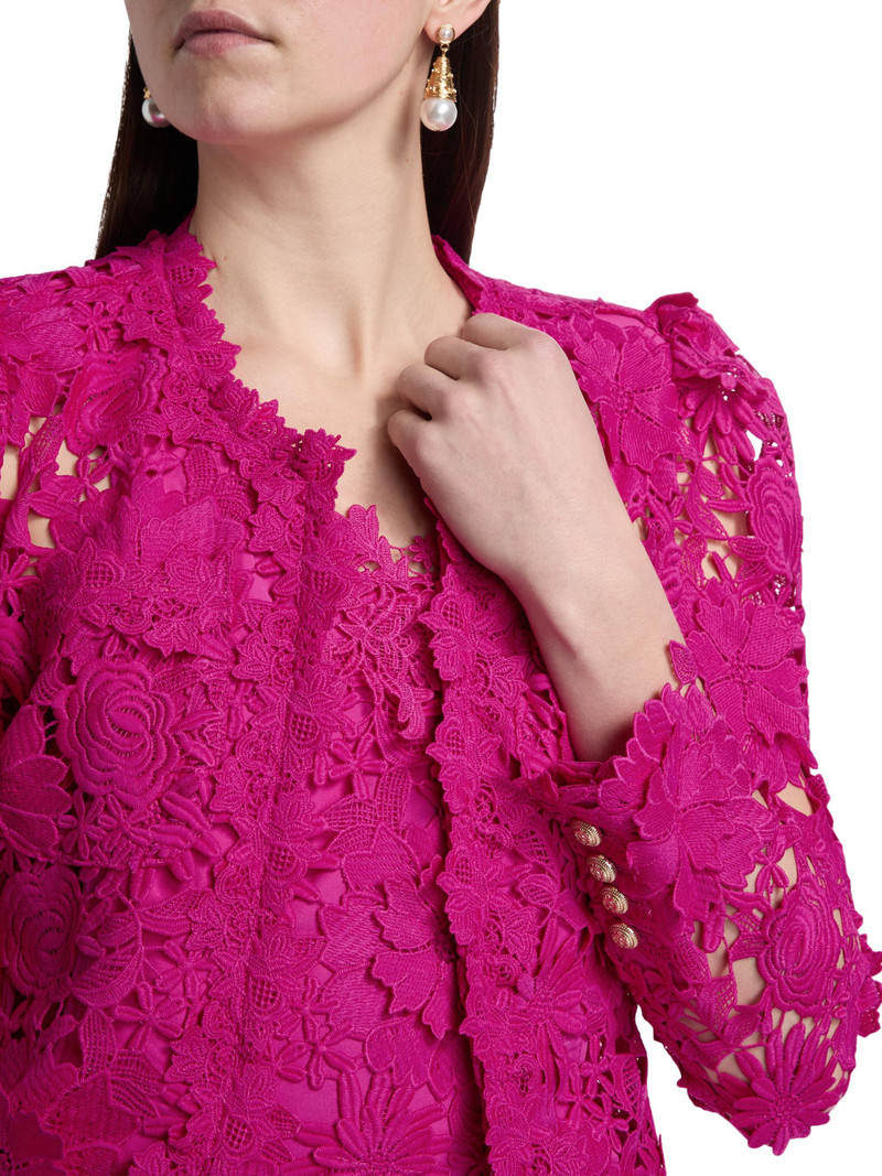 Women's Bondi Guipure Lace Jacket - Hibiscus 6