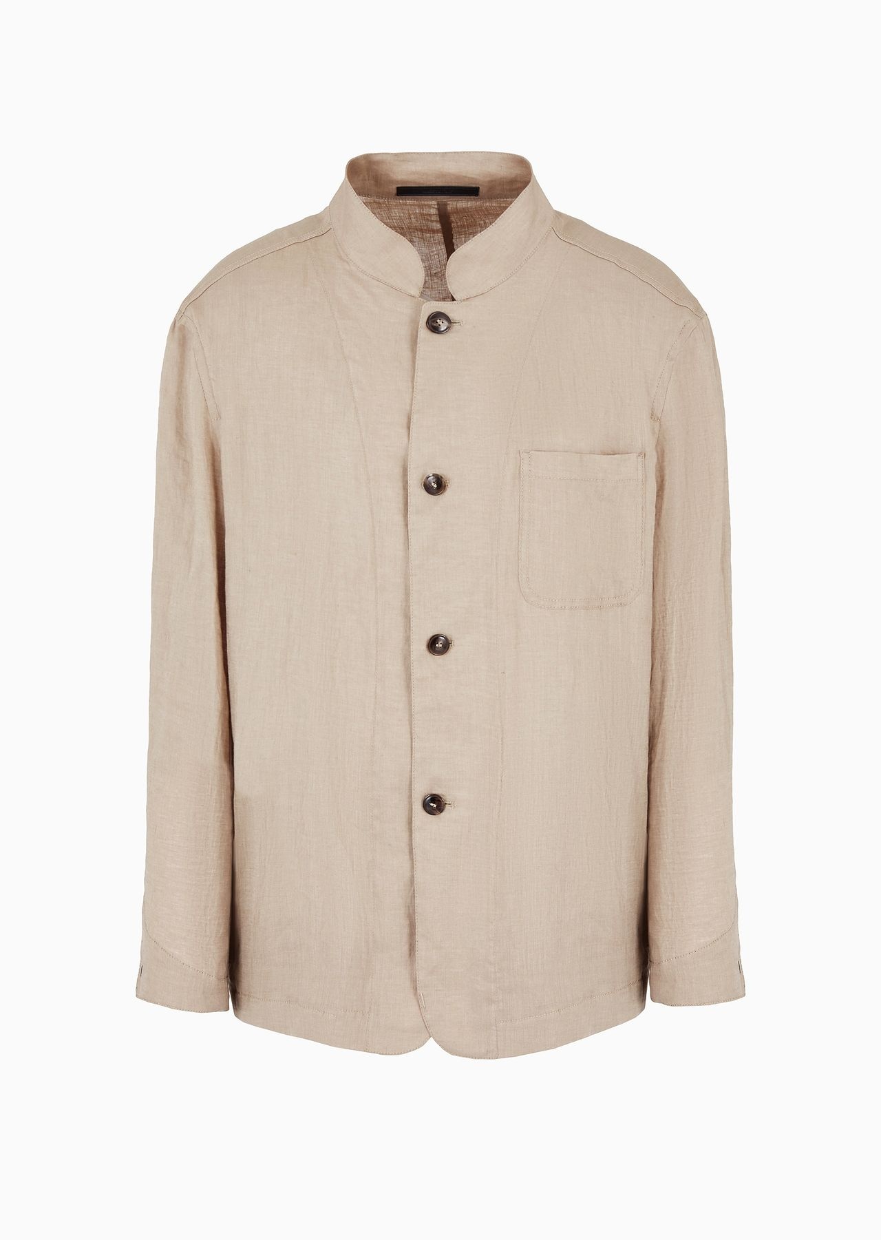 Single-breasted, linen canvas jacket - 1