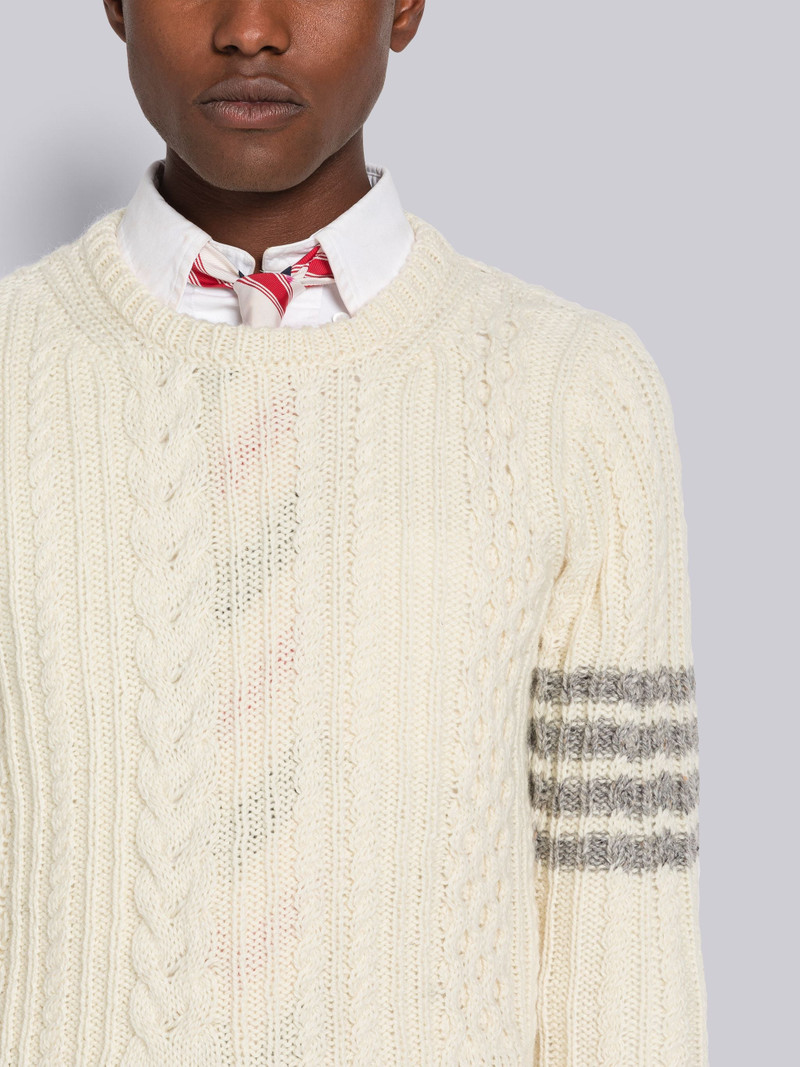 Donegal Cable 4-Bar Crew Neck Pullover 5