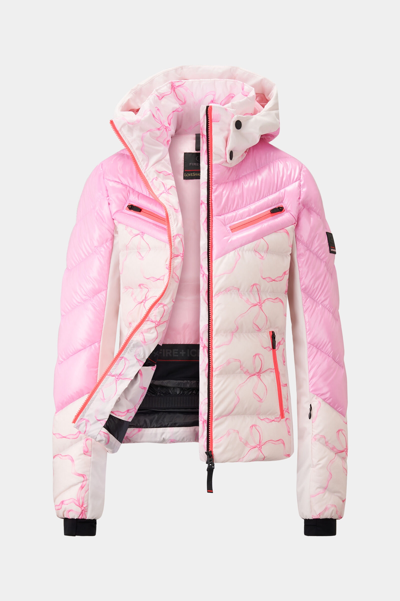 Farina Down ski jacket in Pink/Off-white - 9