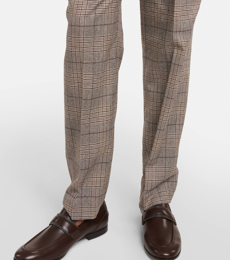 Checked wool and cotton-blend pants 5