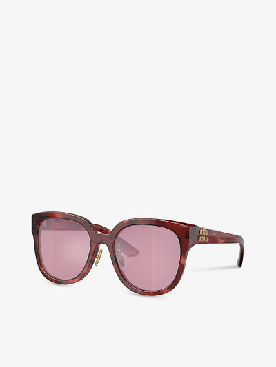 Miu Miu MU 01ZS square-frame tortoiseshell acetate sunglasses outlook