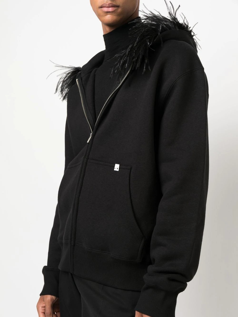 feather-trimmed hooded jacket - 6