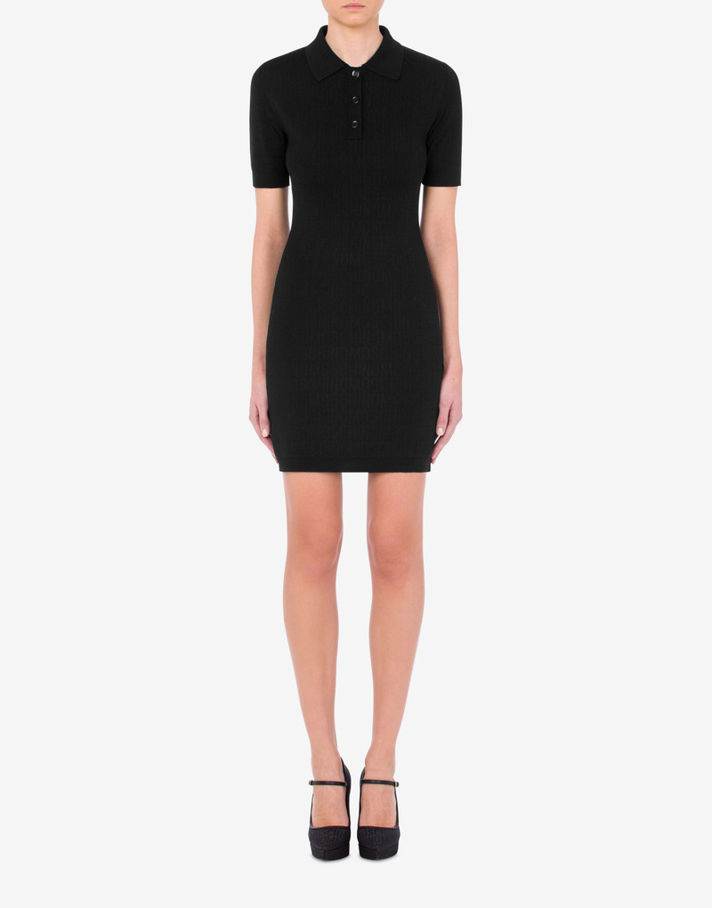 Moschino ALL-OVER LOGO WOOL DRESS outlook
