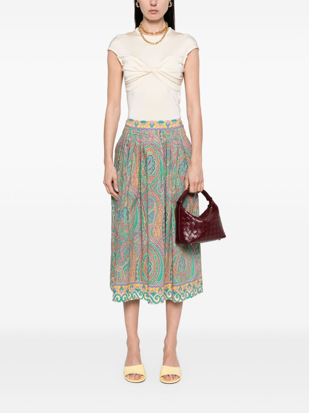 paisley-print midi skirt - 2