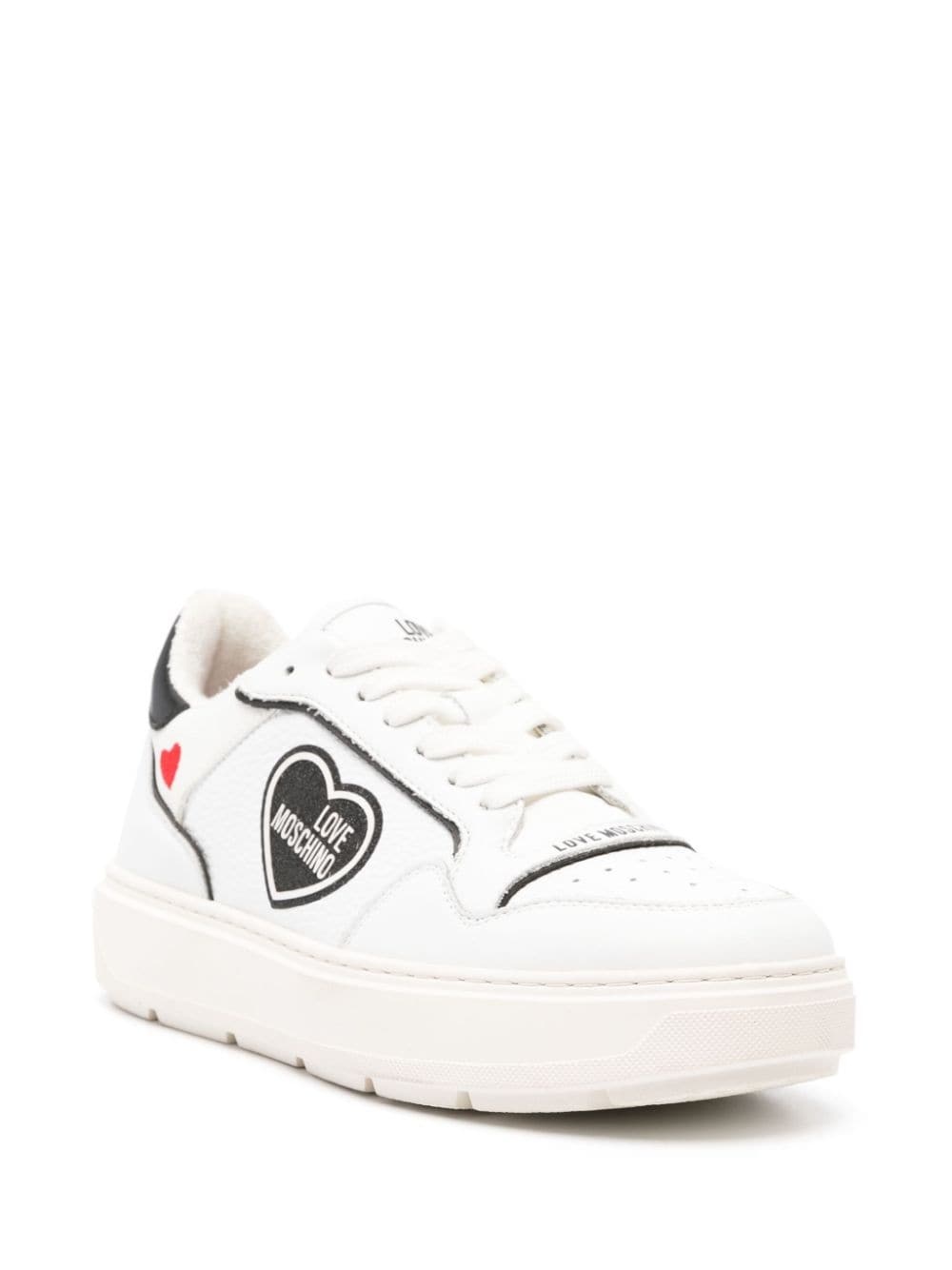 logo-print leather sneakers - 2