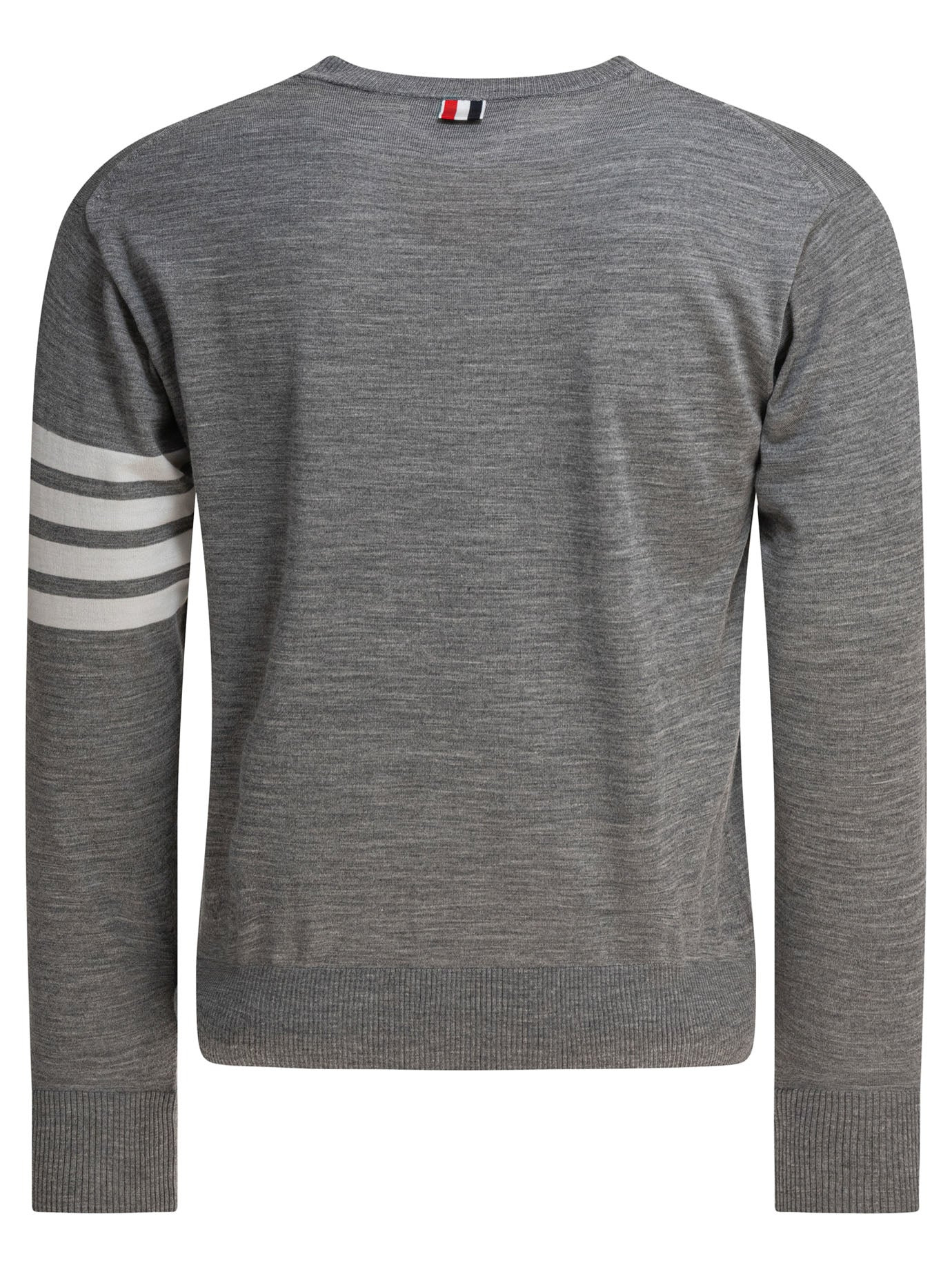 Thom Browne Classic Crewneck Pullover W/ 4 Bar Sleeve In Fine Merino Wool - 2