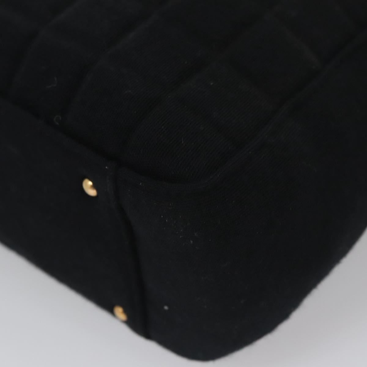 CHANEL Choco Bar Tote Bag Cotton Black CC - 16