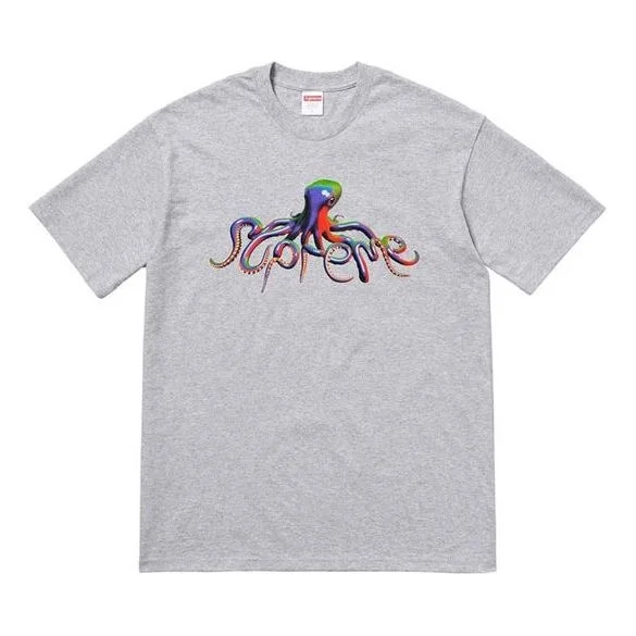 Supreme SS18 Tentacles Tee Heather Grey Printing Short Sleeve Unisex Gray SUP-SS18-488 - 1
