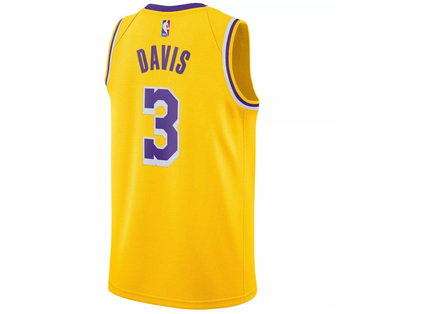 Nike NBA Anthony Davis LA Lakers Icon Edition 2020 Jersey Yellow - 2