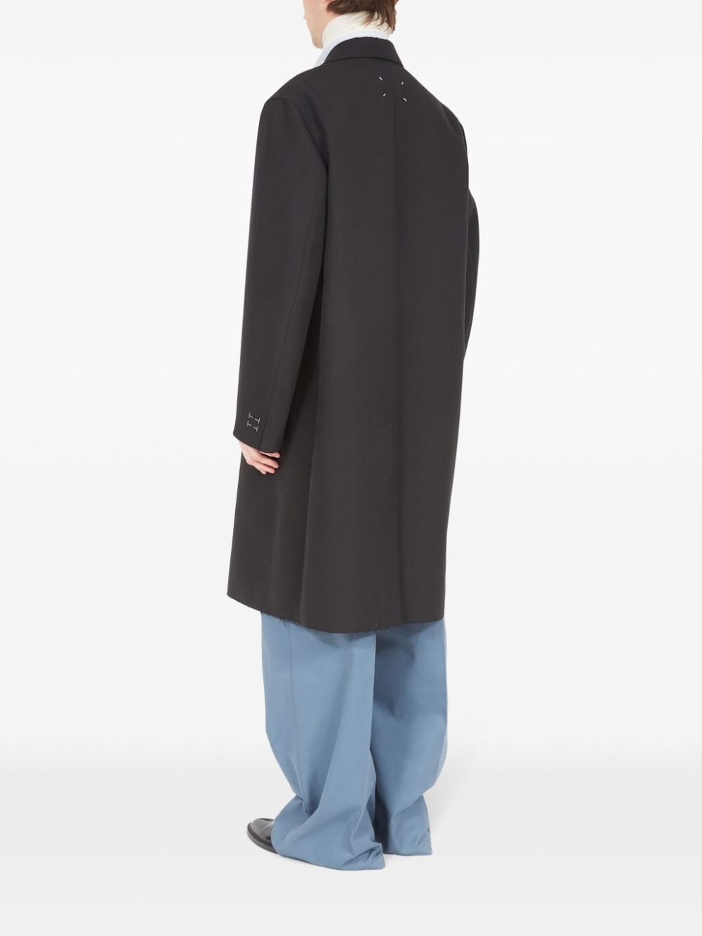 single-breasted mid-length coat - 5