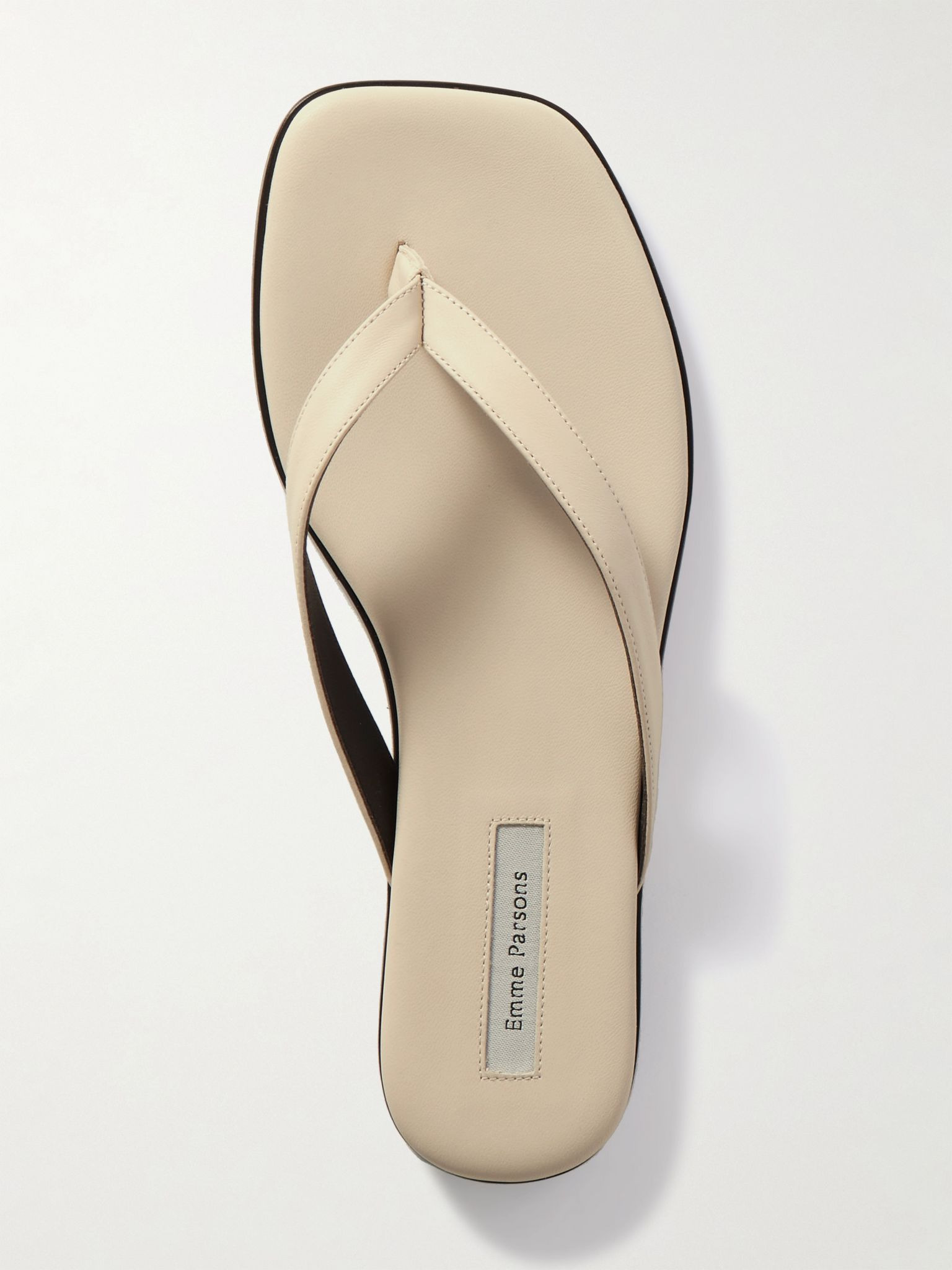 Meta leather flip flops Ivory - 5
