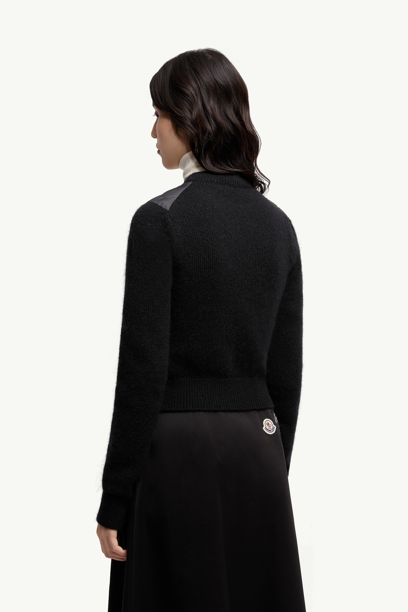 Padded Wool Blend Zip-Up Cardigan - 5