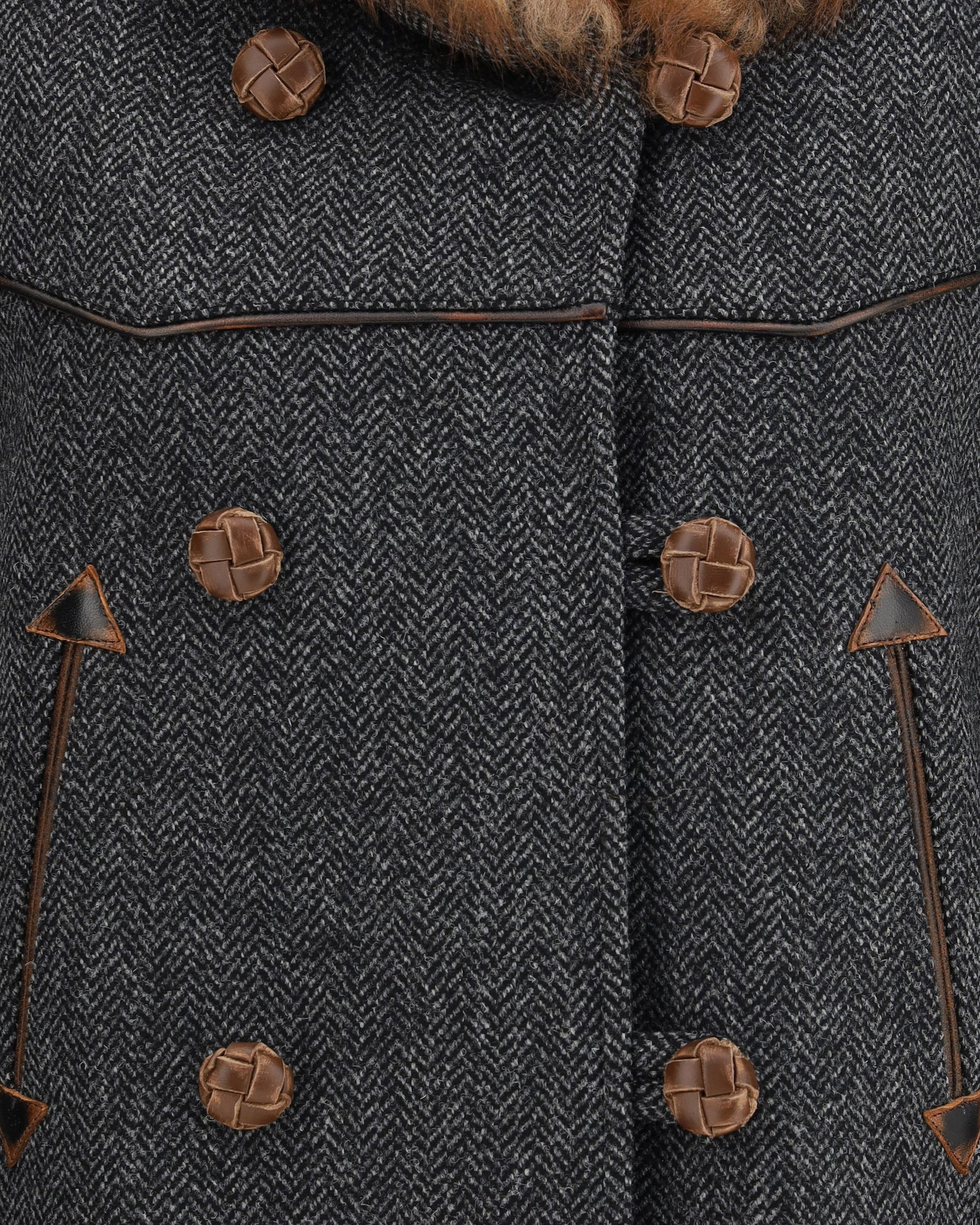 Double-breasted caban with a Shearling trim - 3