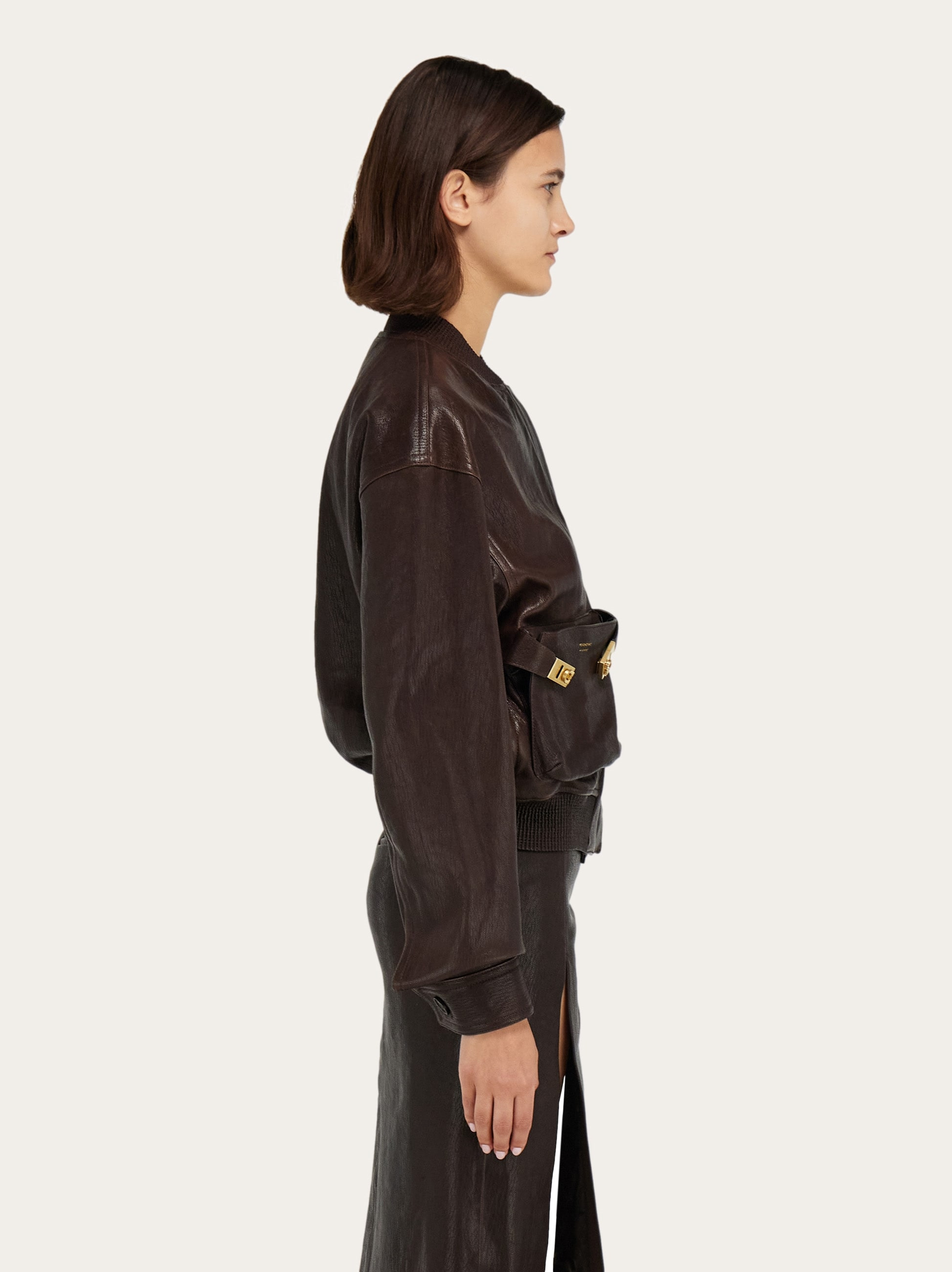 Leather bomber jacket - 3