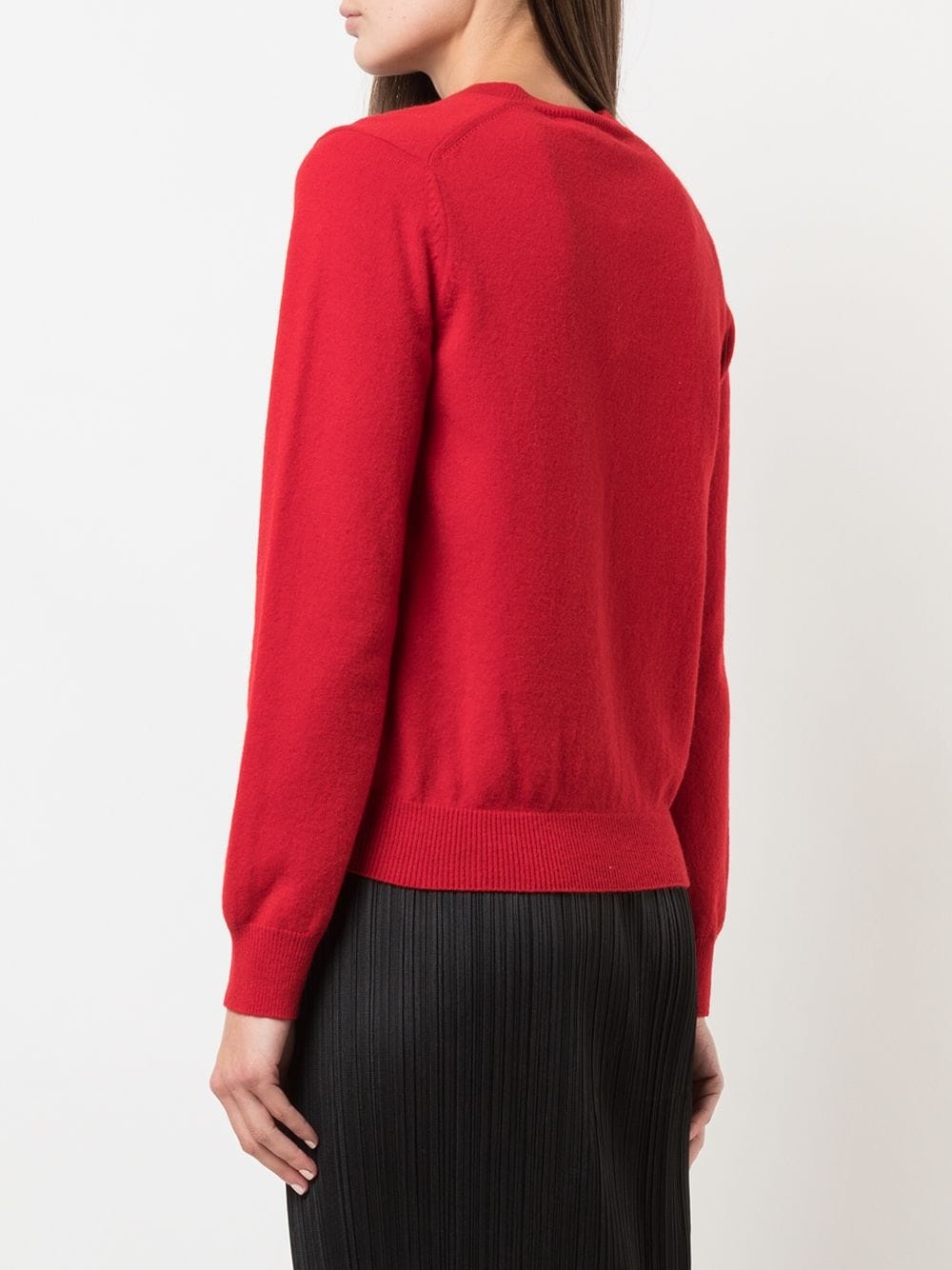 knitted v-neck heart jumper - 4