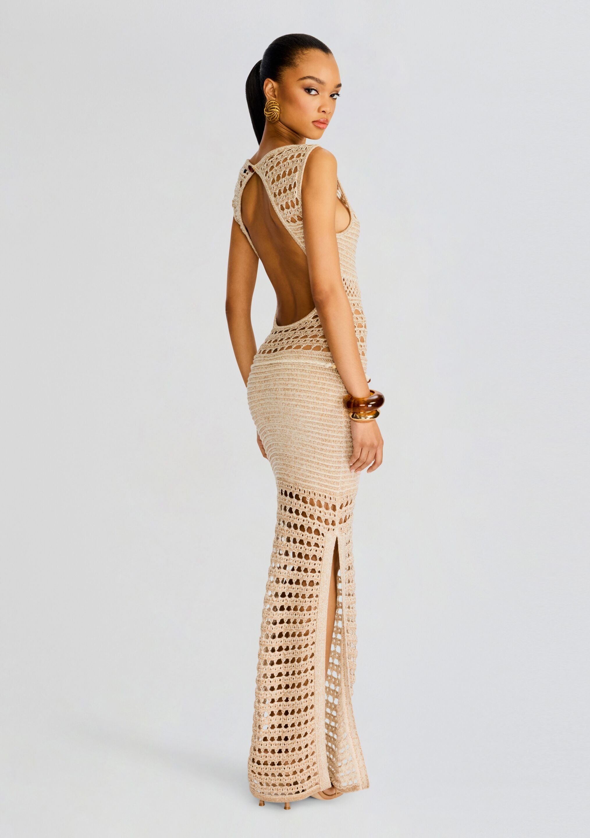 KYLAN KNIT CROCHET DRESS - 4