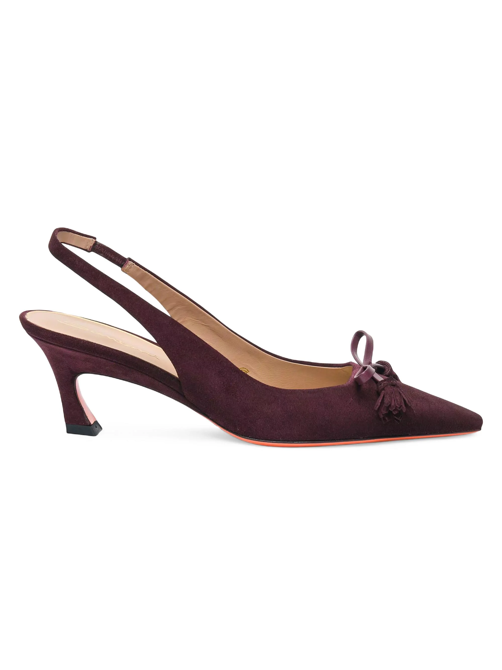 Women's Adri Bow 85MM Slingback Pumps - Burgundy - 1