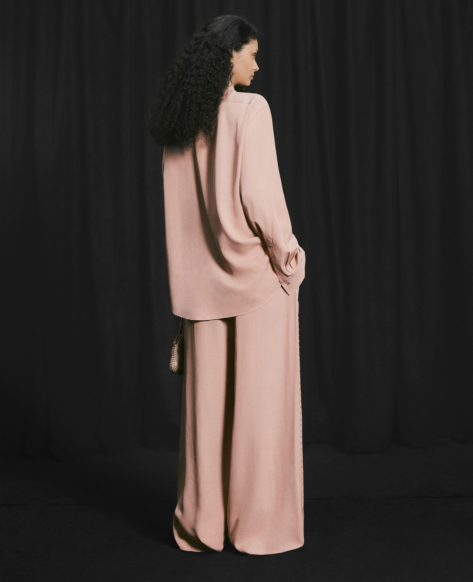 Lead-Free Crystal High-Rise Wide-Leg Pants - 3