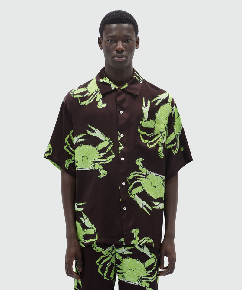 MSGM "King crab" print fluid fabric shirt outlook