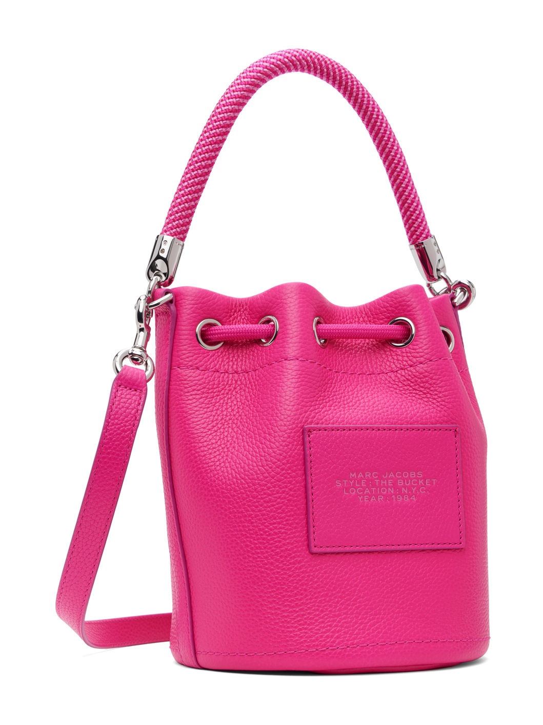 Pink 'The Leather Bucket' Bag - 3