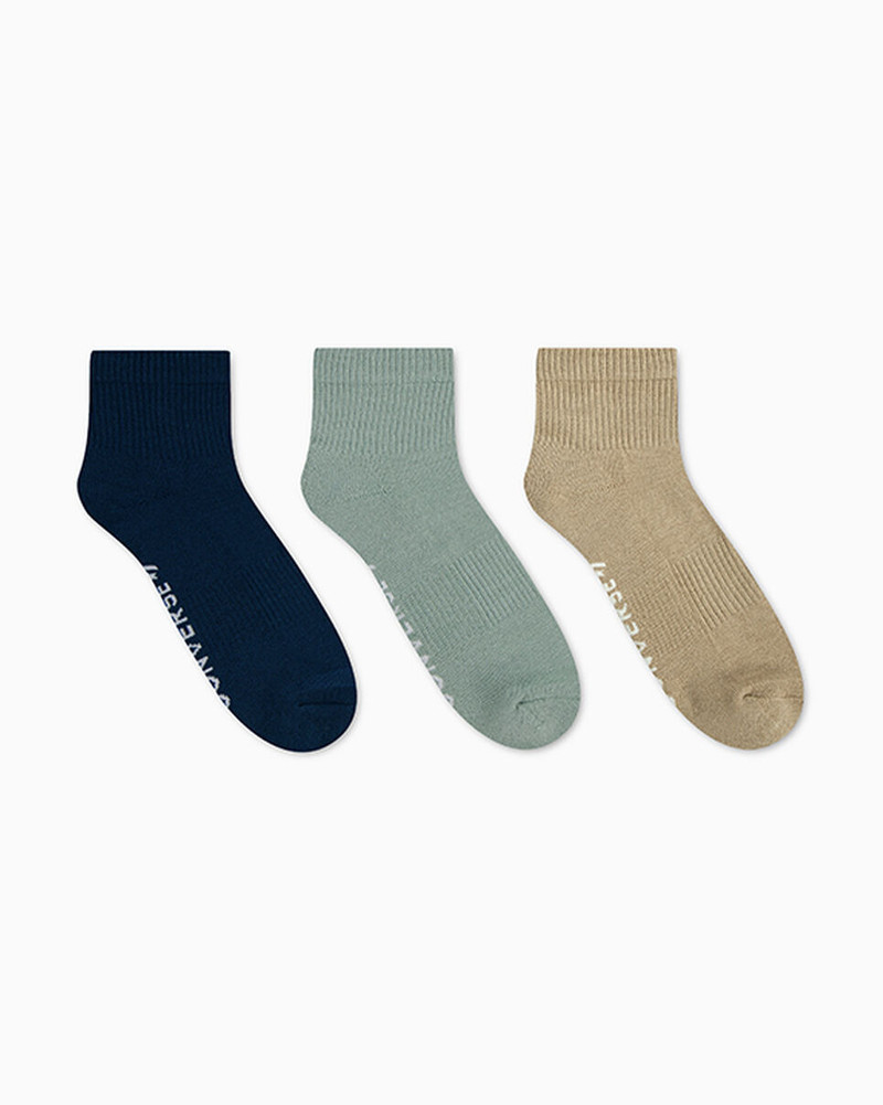 Converse 3-Pack Wordmark Quarter Socks outlook