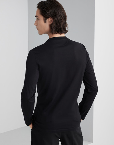 Brunello Cucinelli Cotton jersey long sleeve crew neck T-shirt outlook
