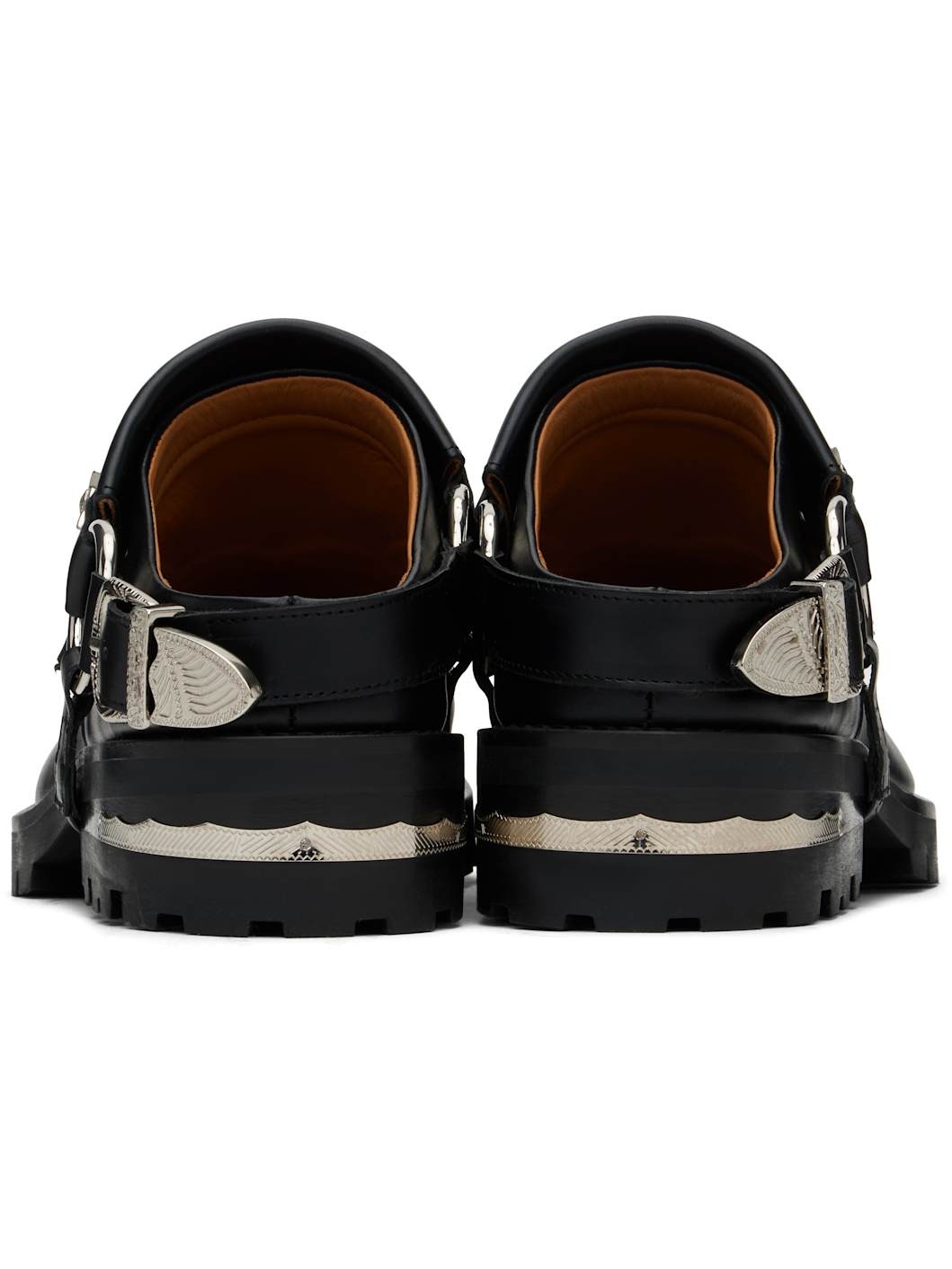 Black Leather Slip-on Loafers - 2