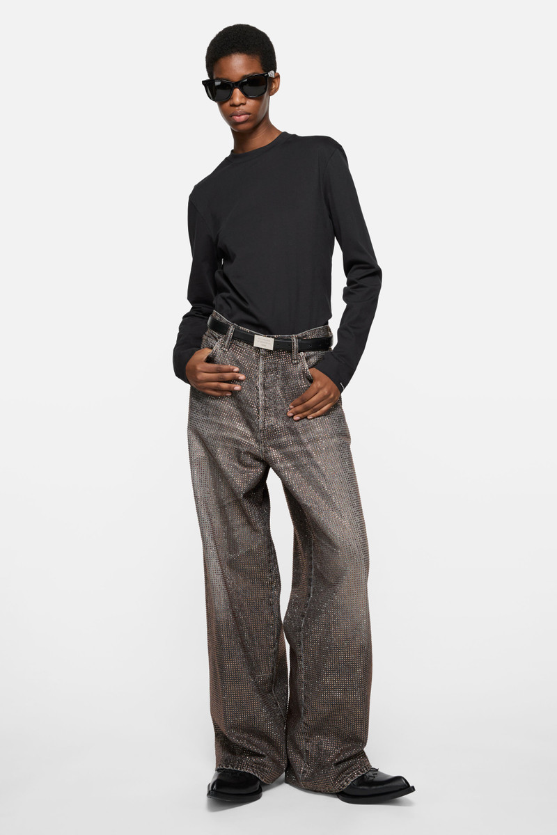 Acne Studios Satin label t-shirt - regular - Black outlook