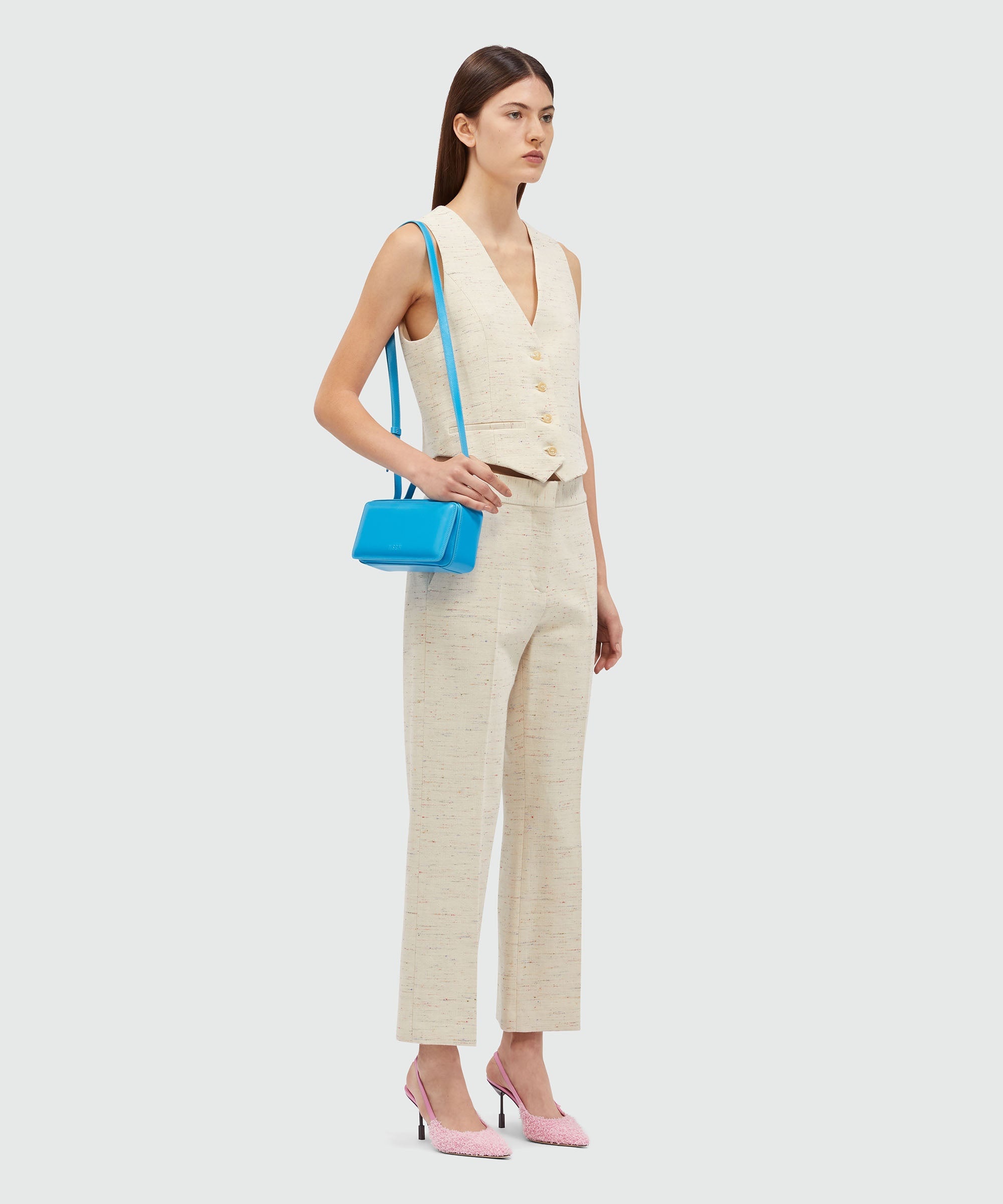 Cream trousers in fancy gabardine - 4