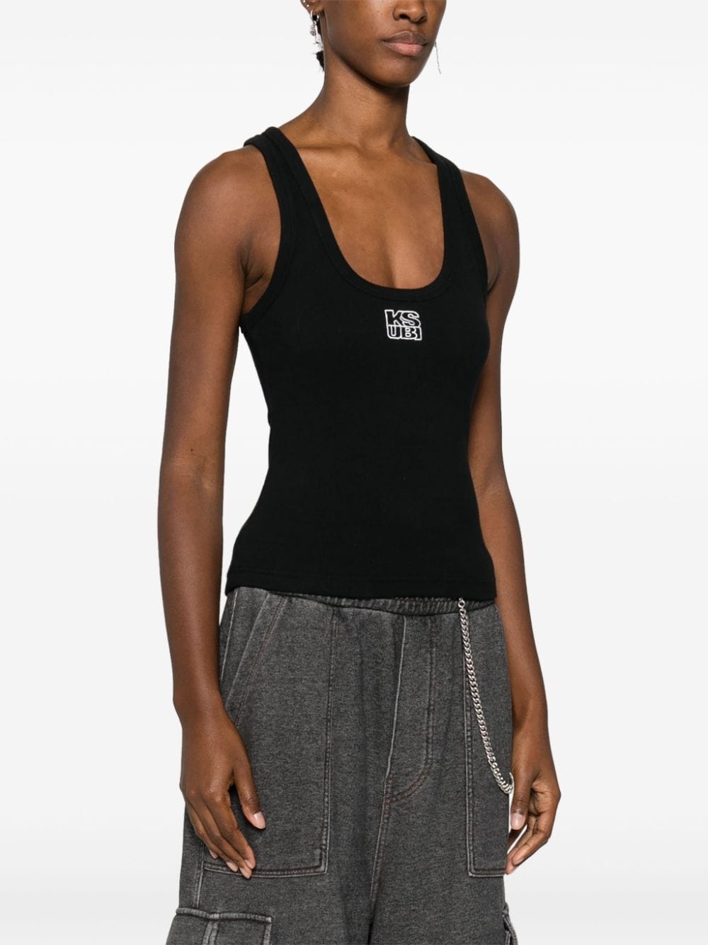 Stacked Origin ribbed tank top - 3