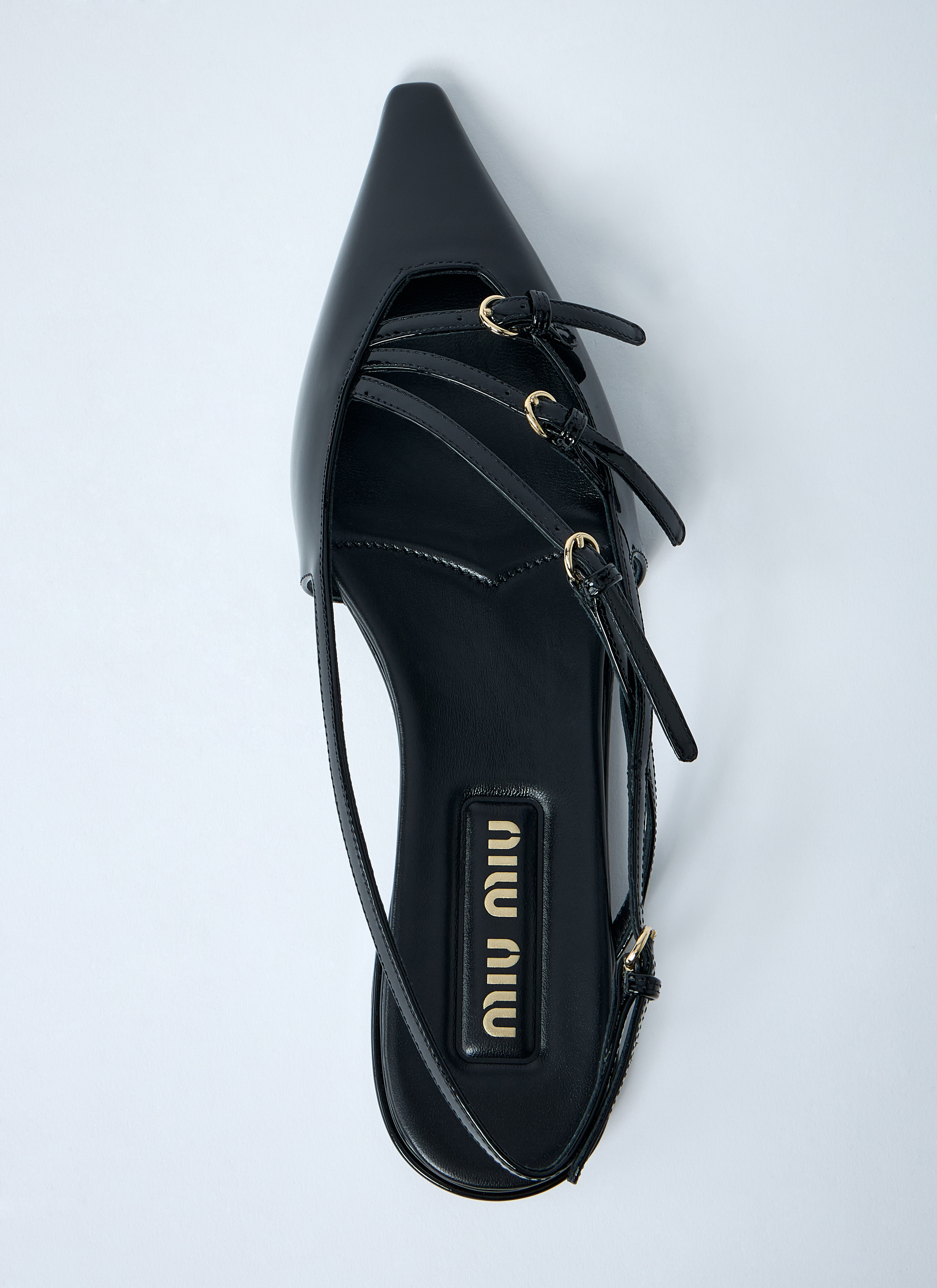 Patent Leather Slingback Ballerina Flats - 6