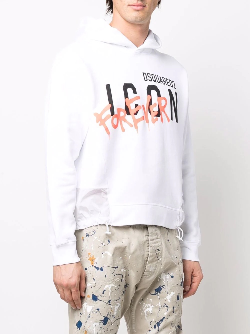 grafitti logo print hoodie - 3