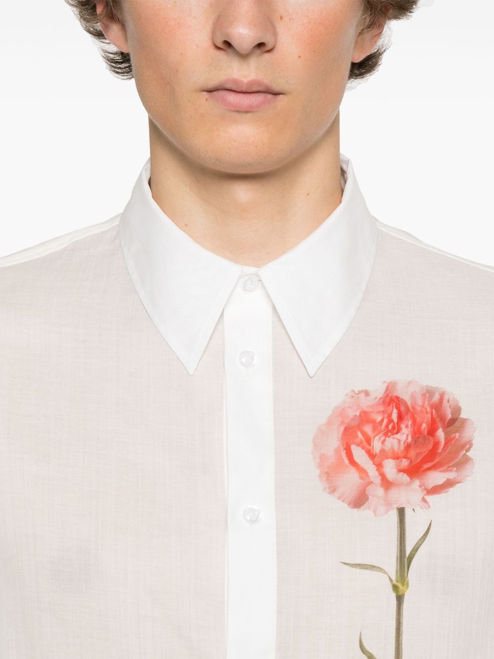 carnation-print shirt - 5