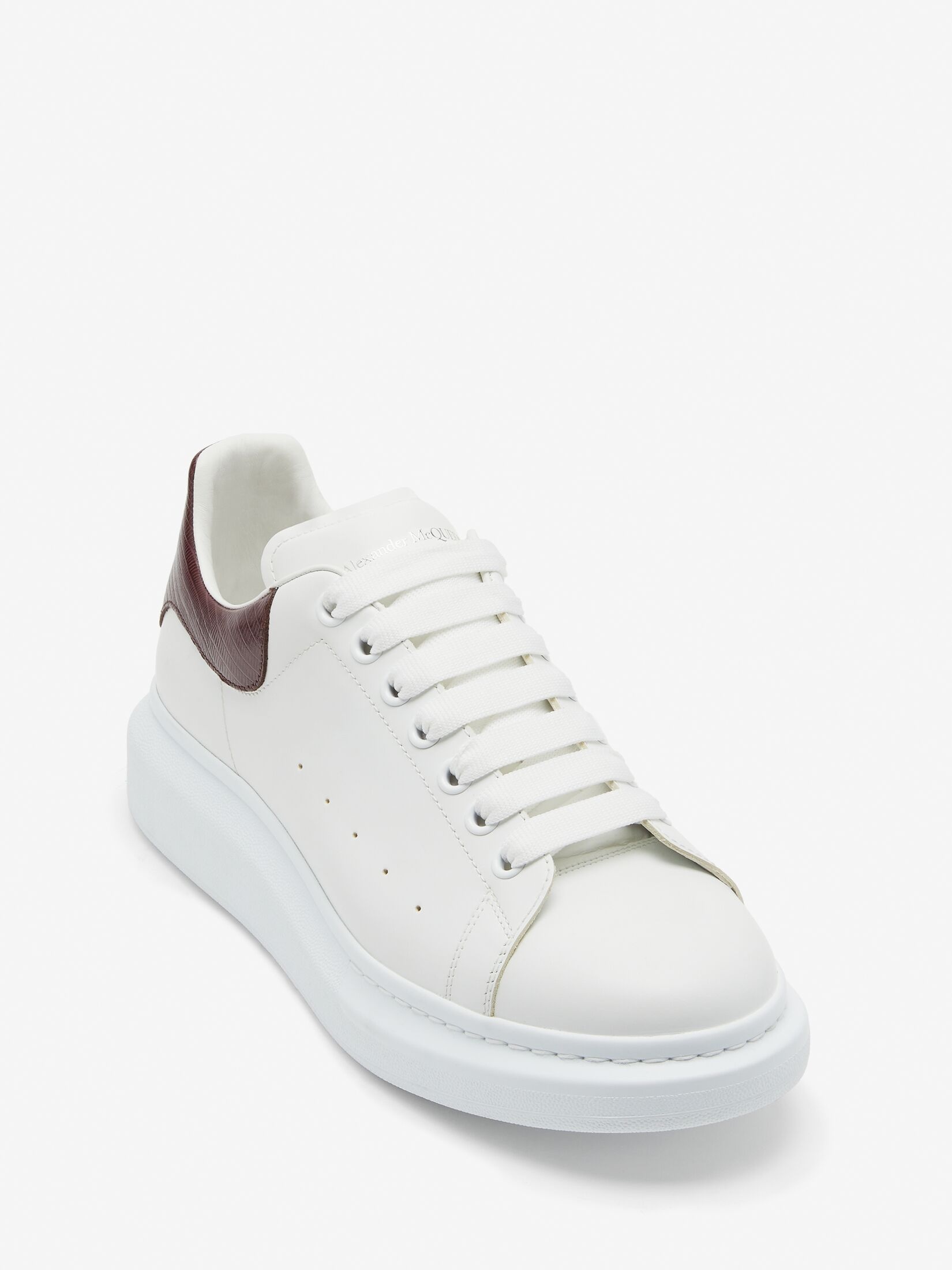 Men's Oversized Sneaker in White/burgundy - 5