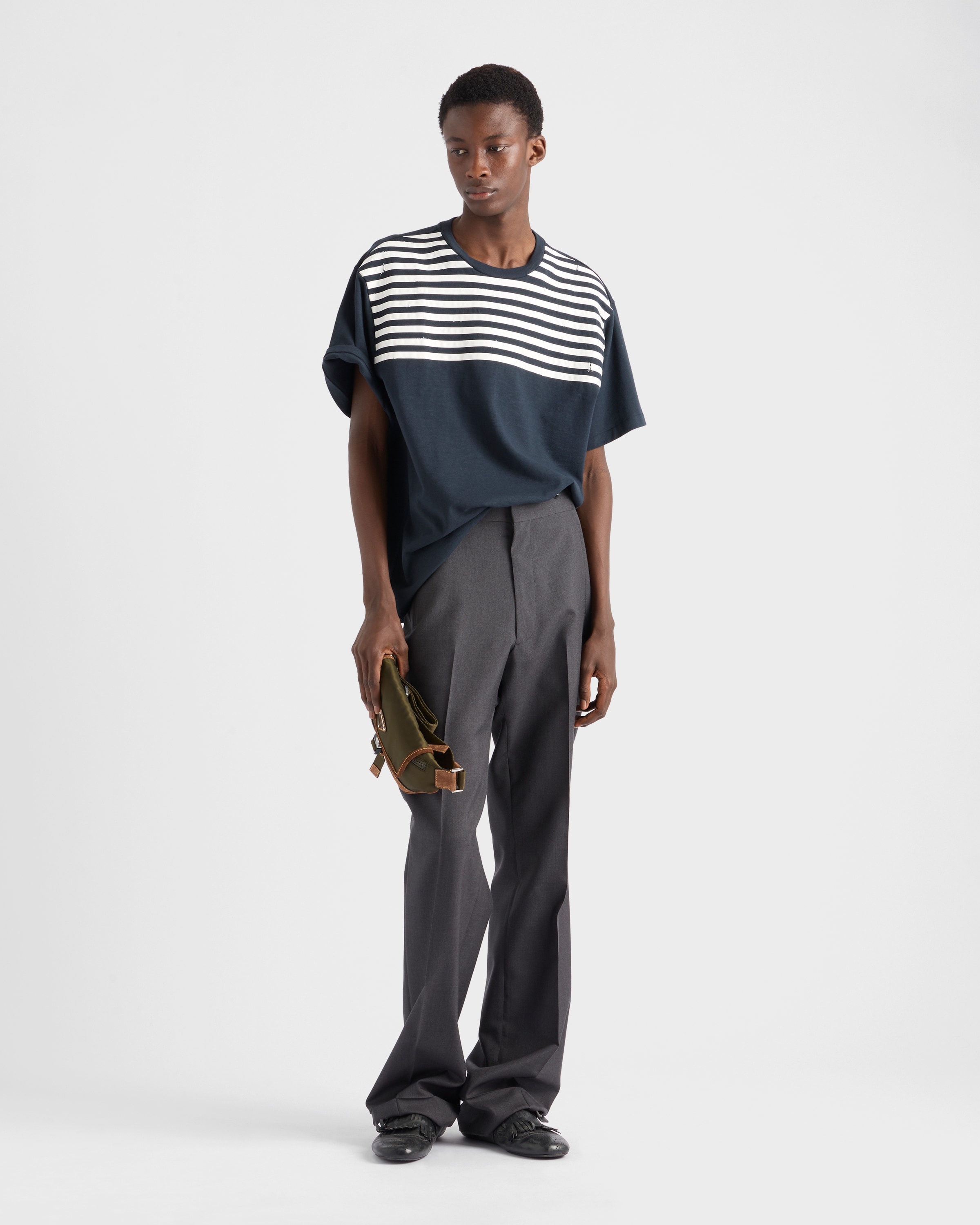 Oversized striped cotton T-shirt - 2