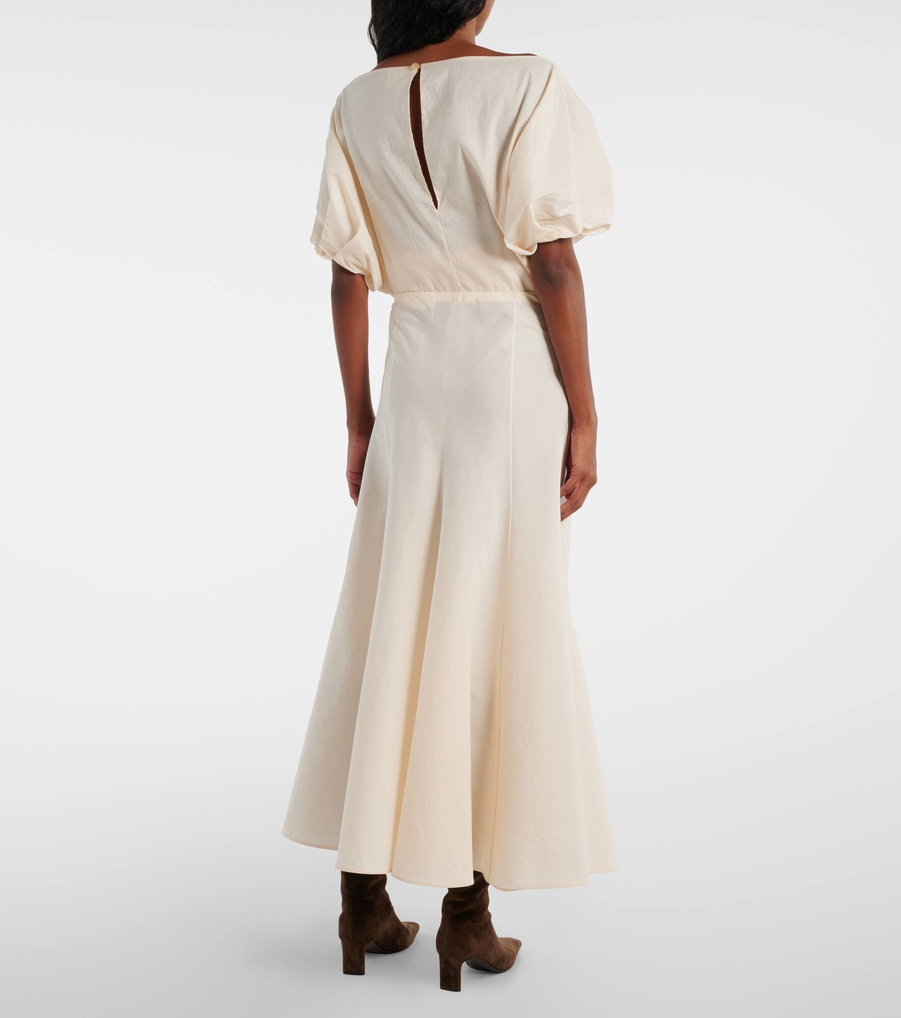 Lenno silk and cotton maxi skirt - 3