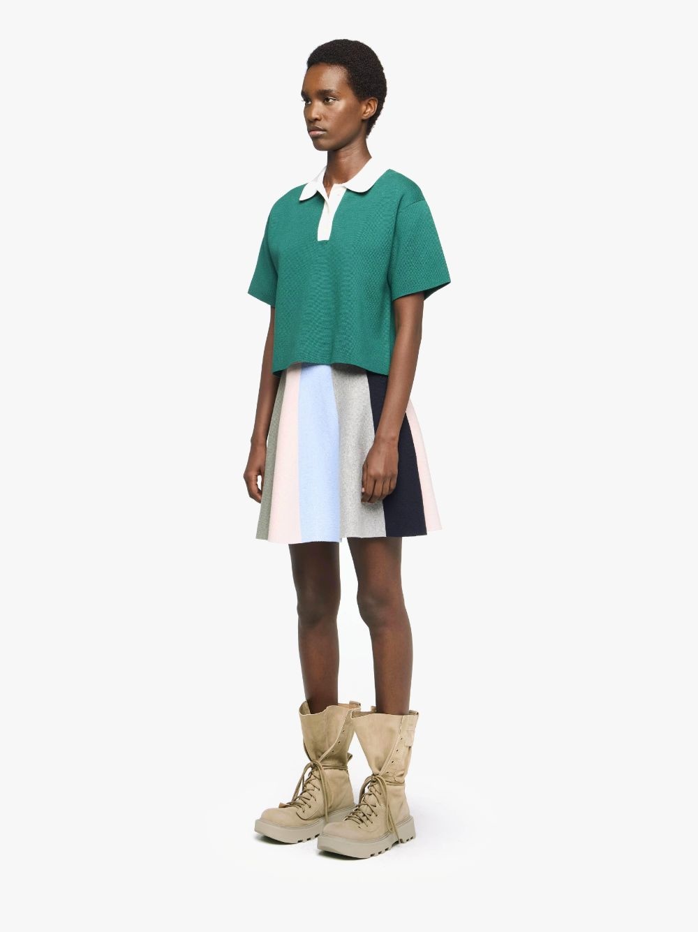 PANELLED SCARF-KNIT SKIRT - 4