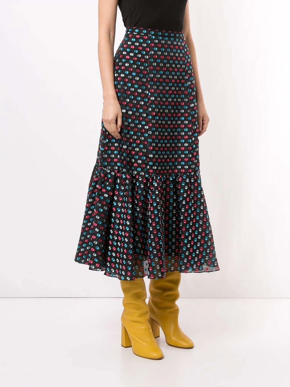 flared polka dot print skirt - 3