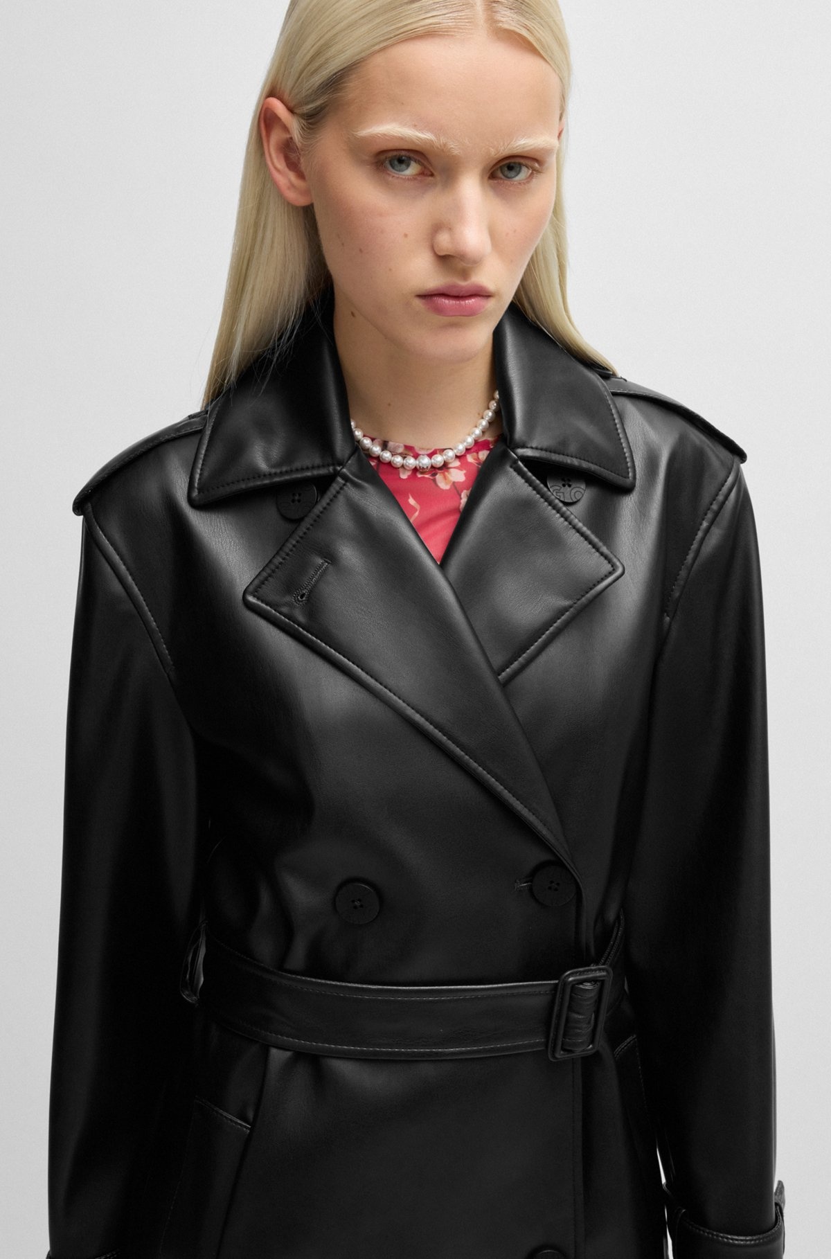 OVERSIZE-FIT TRENCH COAT IN FAUX LEATHER - 5
