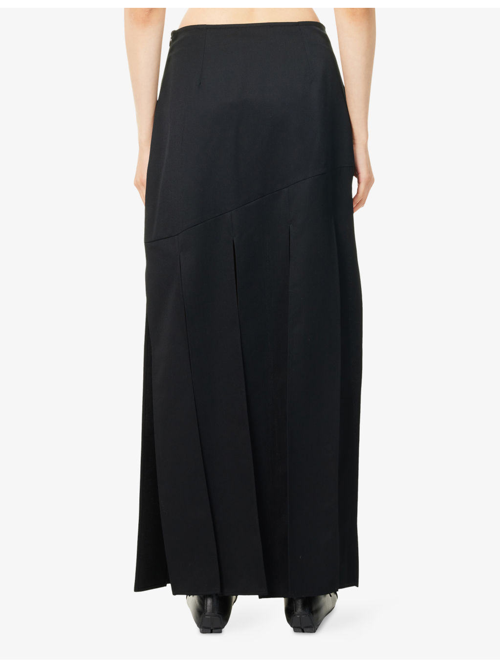 Bias Cut Multi-Slit Woven Maxi Skirt - 4