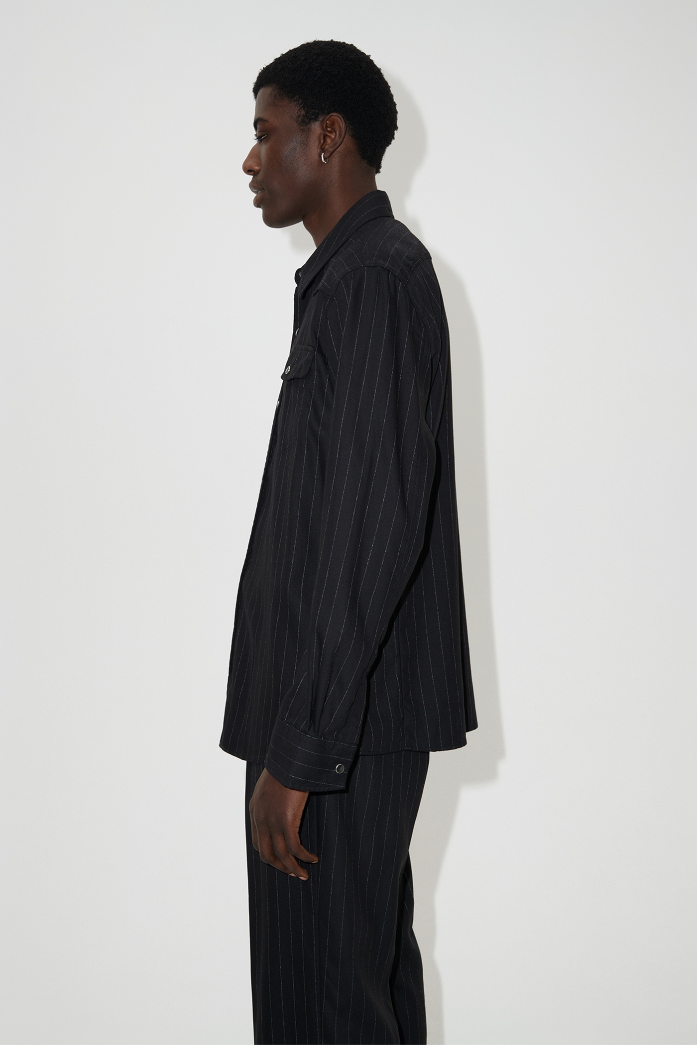 Our Legacy Frontier Shirt Black Chalk Stripe | REVERSIBLE