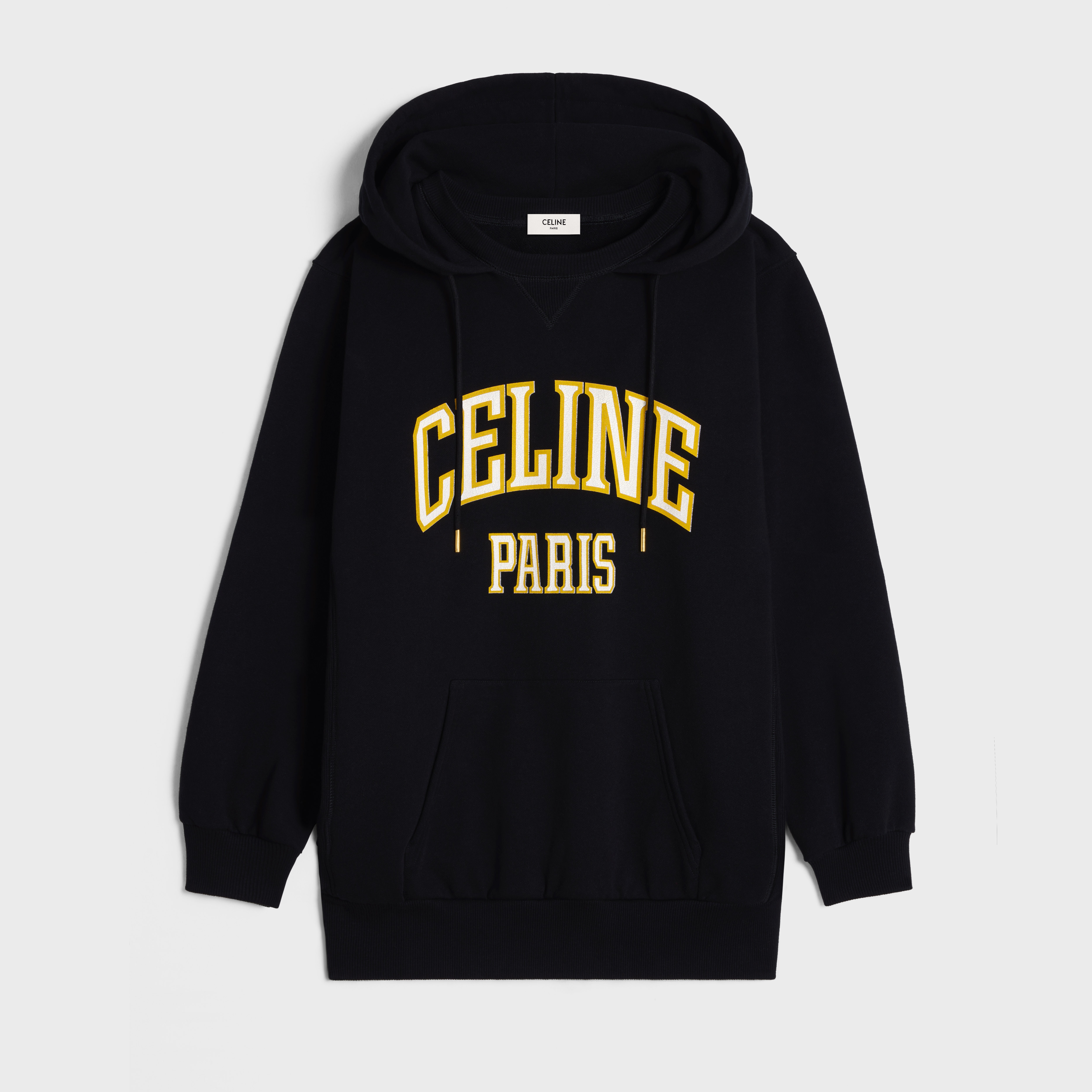 oversized celine hoodie in cotton fleece - 1