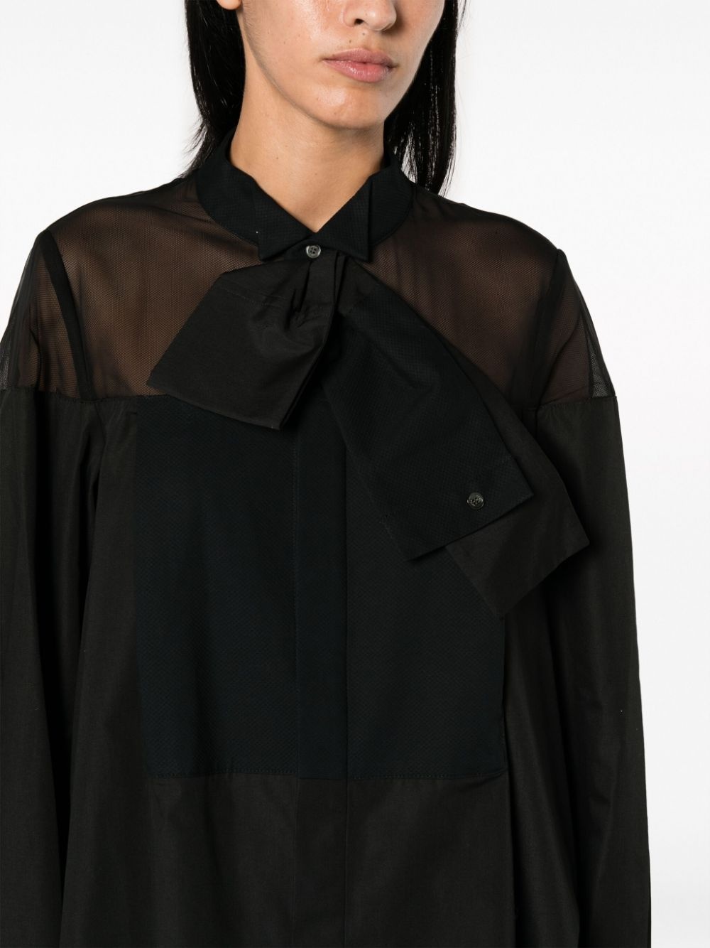 attached-detail sheer-panels shirt - 5