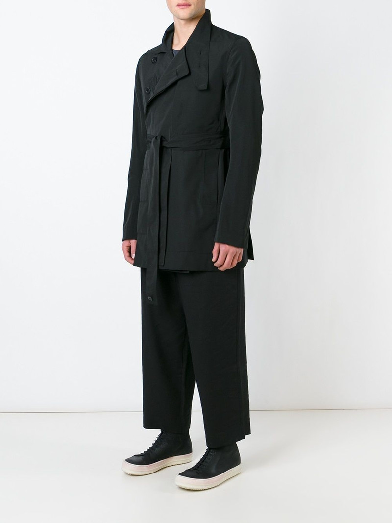 Rick Owens funnel neck coat outlook