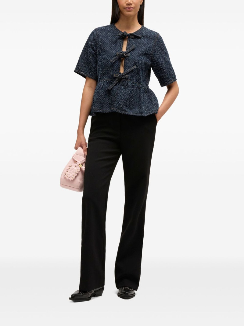 GANNI bow peplum top outlook
