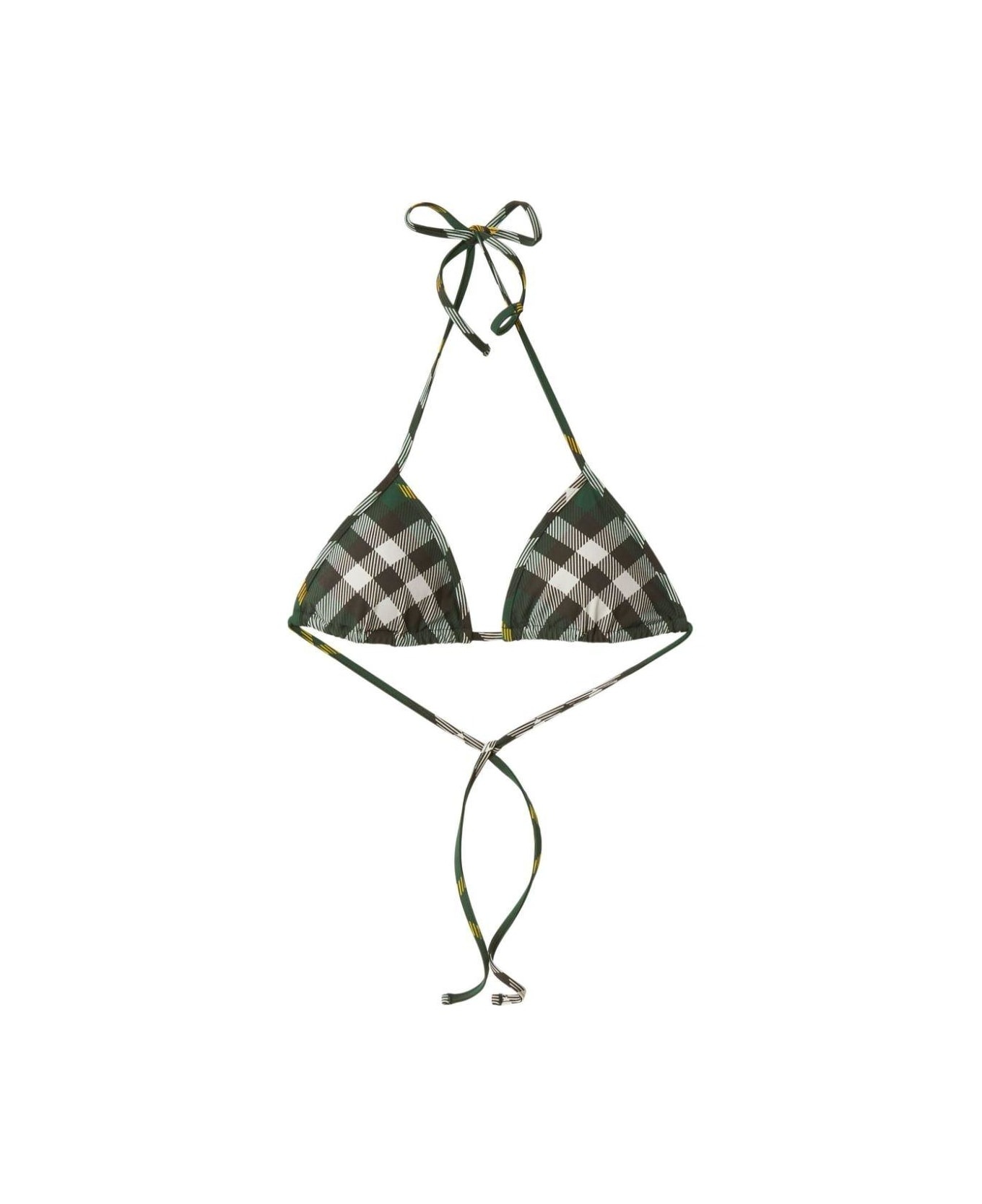 Checked Halterneck Bikini Top - 1