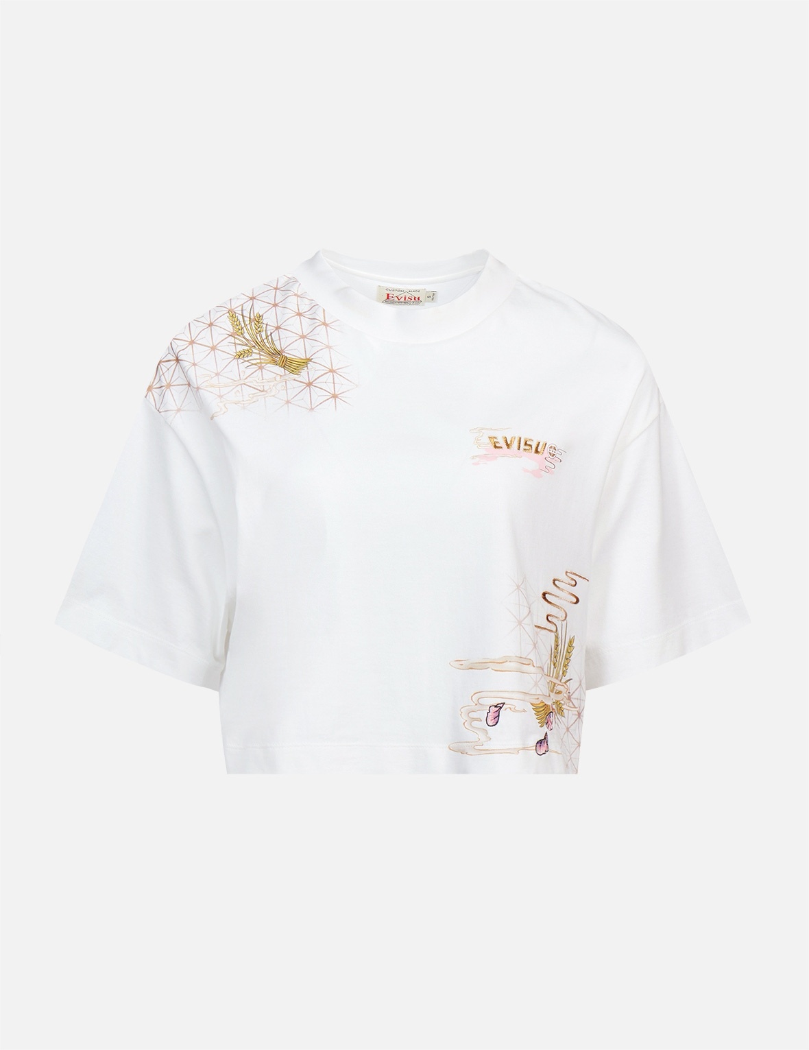 JAPANESE GRAPHICS PRINT CROPPED T-SHIRT - 1