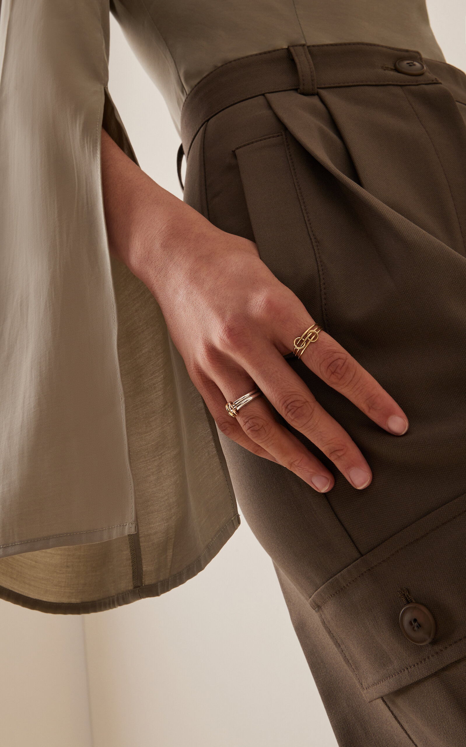 Calliope Sterling Silver, 18K Yellow and Rose Gold Ring white - 2