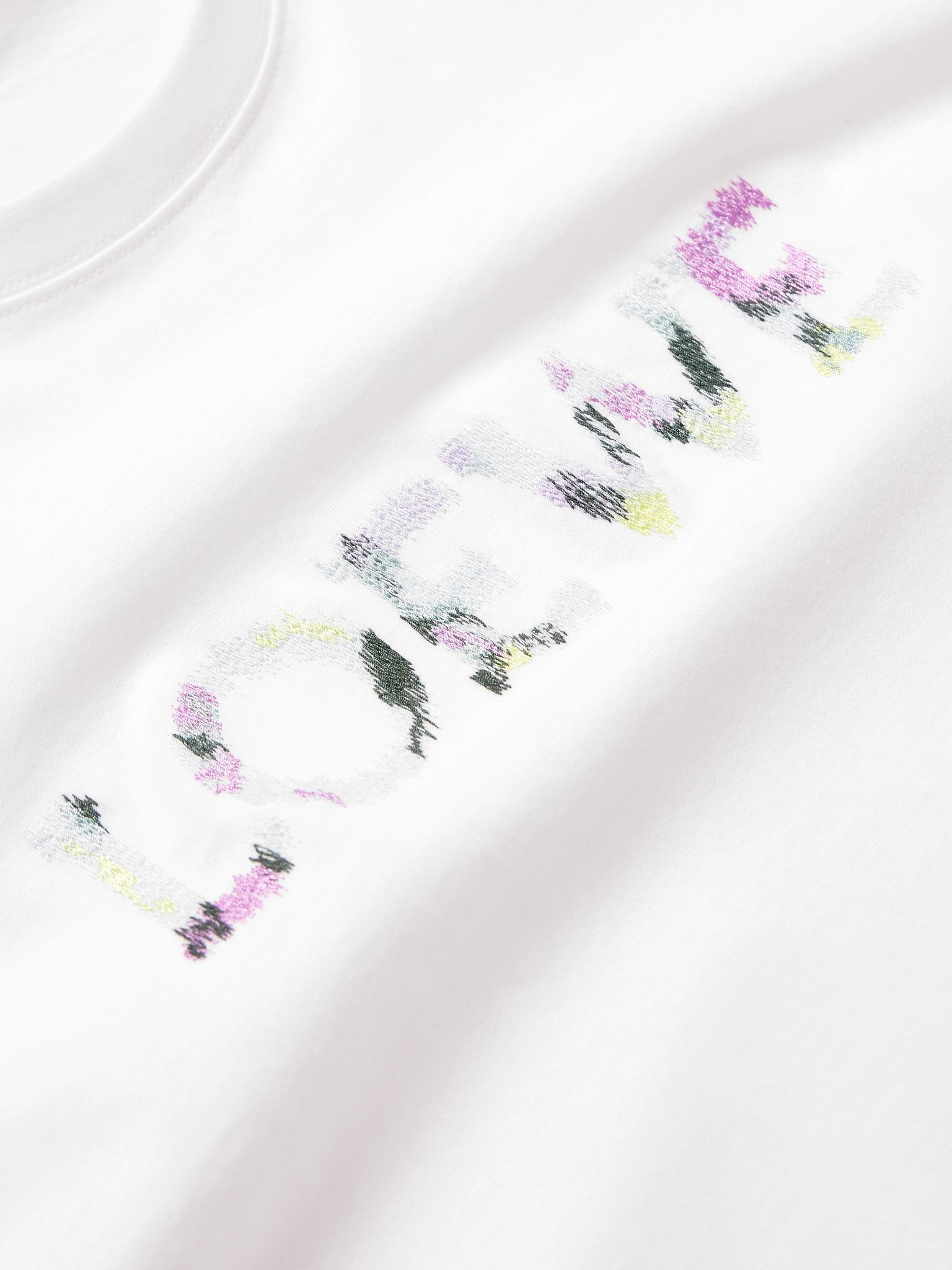 Logo-Embroidered Cotton-Jersey T-Shirt White - 5